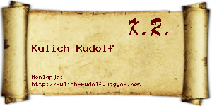 Kulich Rudolf névjegykártya